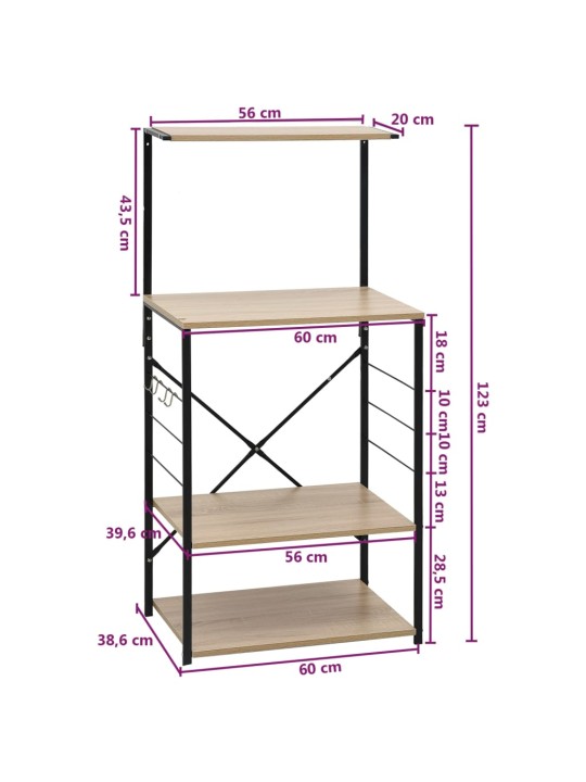 Mikrolaineahju kapp, must, tamm 60x39,6x123 cm, tehispuit