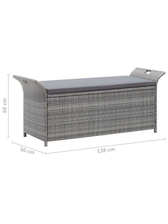 Hoiupink padjaga, hall, 138 cm, polürotang