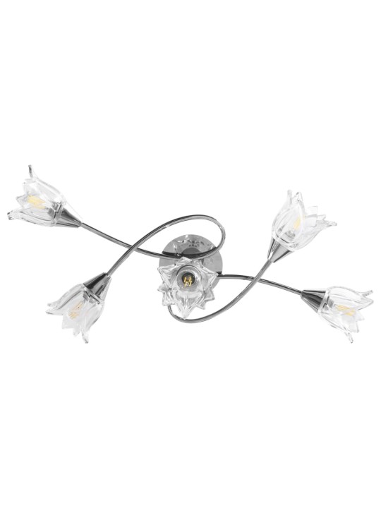 Laelamp läbipaistvate klaasist varjudega 5 e14 pirni, tulp