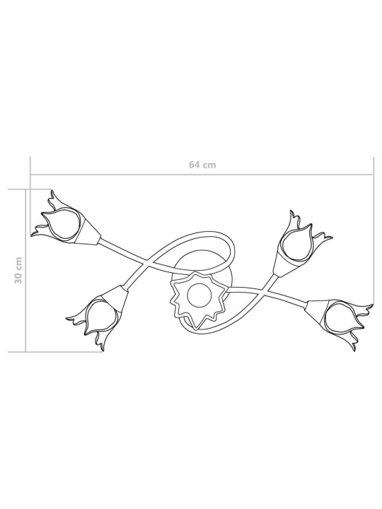 Laelamp läbipaistvate klaasist varjudega 5 e14 pirni, tulp