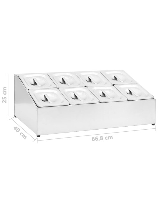 Toiduplaadi hoidja 8 gn 1/6 panniga, roostevaba teras