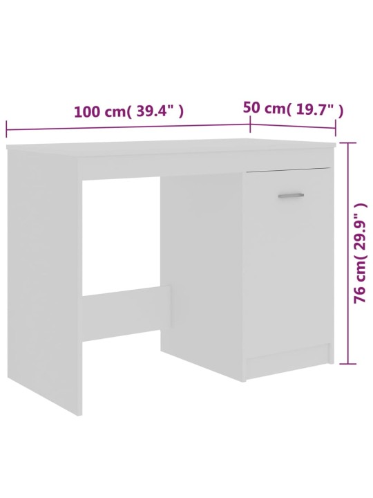 Kirjutuslaud, valge, 100 x 50 x 76 cm puitlaastplaat