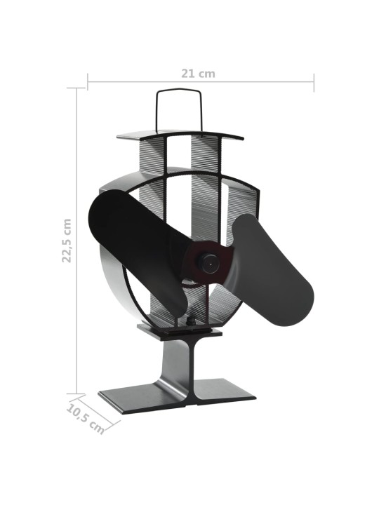 Soojusenergial põhinev ahjuventilaator 2 labaga, must
