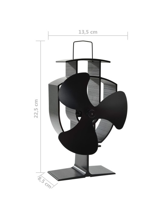 Soojusenergial põhinev ahjuventilaator 3 labaga, must