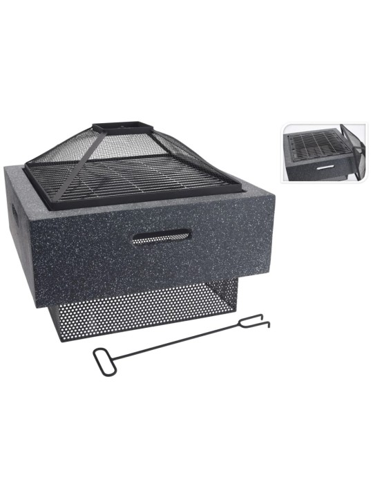 Progarden tulease grillrestiga kandiline, tumehall, 52,5x52,5x18,5 cm