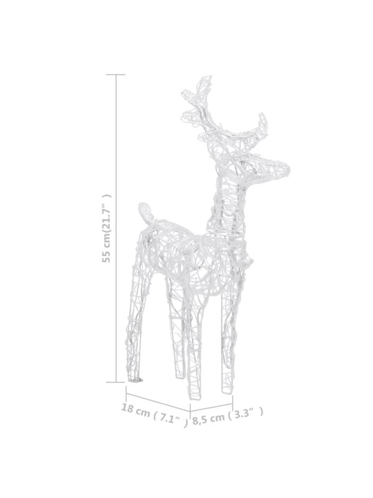 Põhjapõdrad saaniga, jõulukaunistus, 160 LEDi, 130 cm akrüül