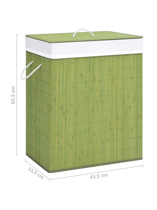 Bambusest pesukorv 1 sektsiooniga, roheline 83 l