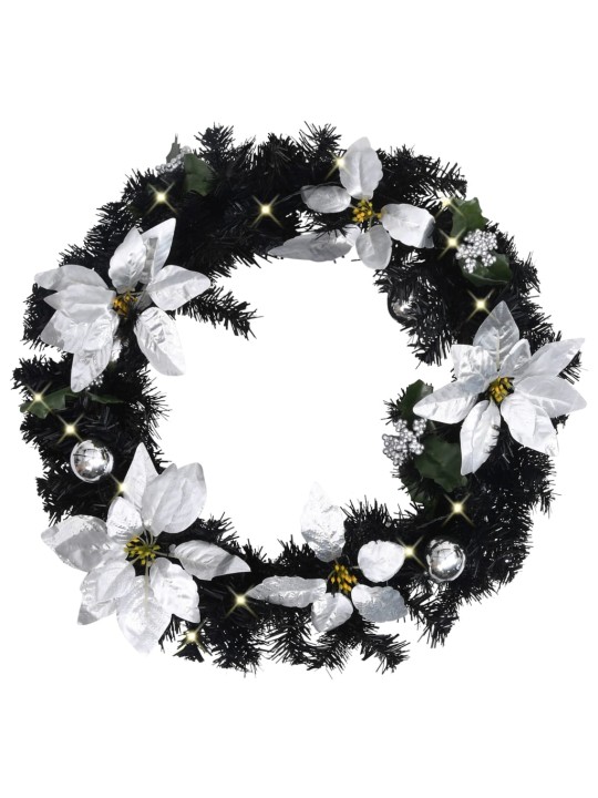 JÕULUPÄRG LED-TULEDEGA, MUST, 60 CM, PVC