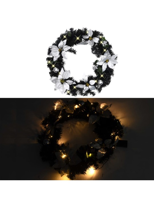 JÕULUPÄRG LED-TULEDEGA, MUST, 60 CM, PVC