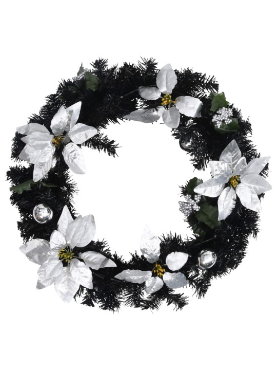 JÕULUPÄRG LED-TULEDEGA, MUST, 60 CM, PVC
