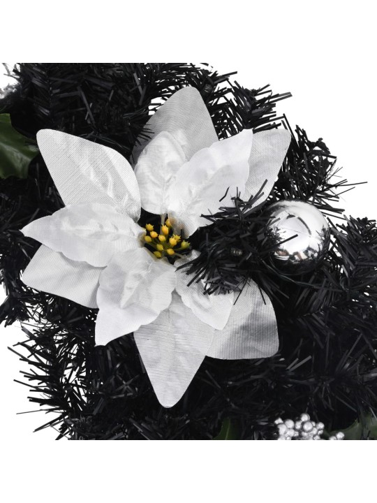 JÕULUPÄRG LED-TULEDEGA, MUST, 60 CM, PVC