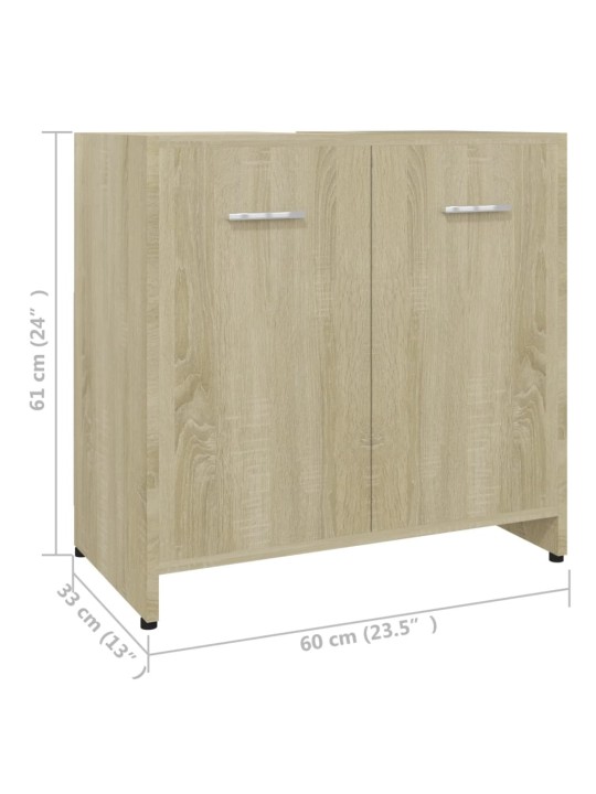 Vannitoakapp sonoma tamm 60x33x61 cm puitlaastplaat