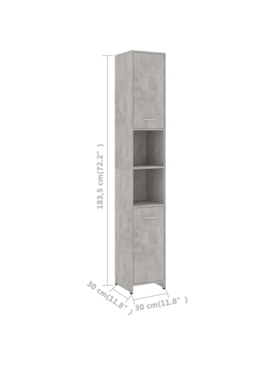 Vannitoakapp betoonhall 30 x 30 x 183,5 cm puitlaastplaat