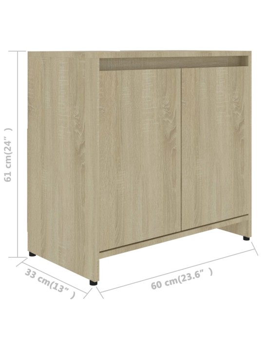 Vannitoakapp sonoma tamm 60 x 33 x 61 cm puitlaastplaat