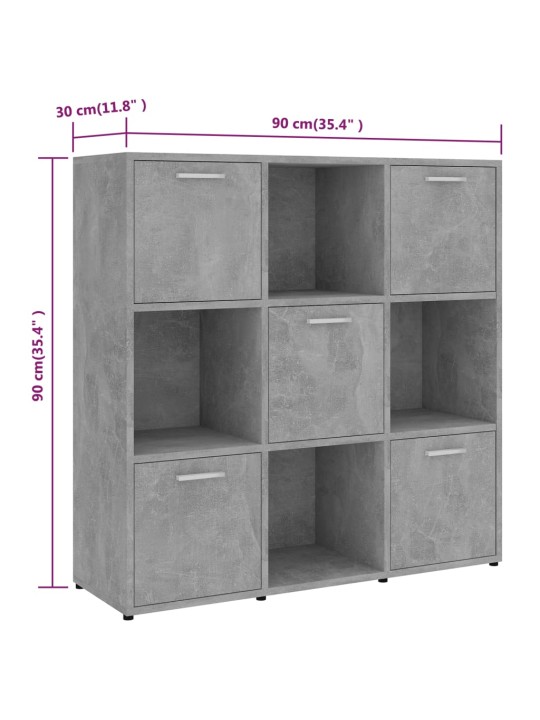 Raamaturiiul betoonhall, 90 x 30 x 90 cm puitlaastplaat