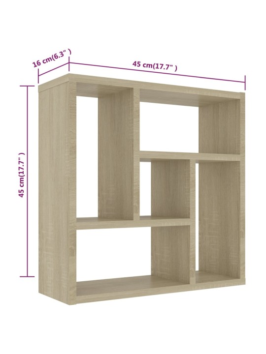 Seinariiul, sonoma tamm, 45,1 x 16 x 45,1 cm, puitlaastplaat