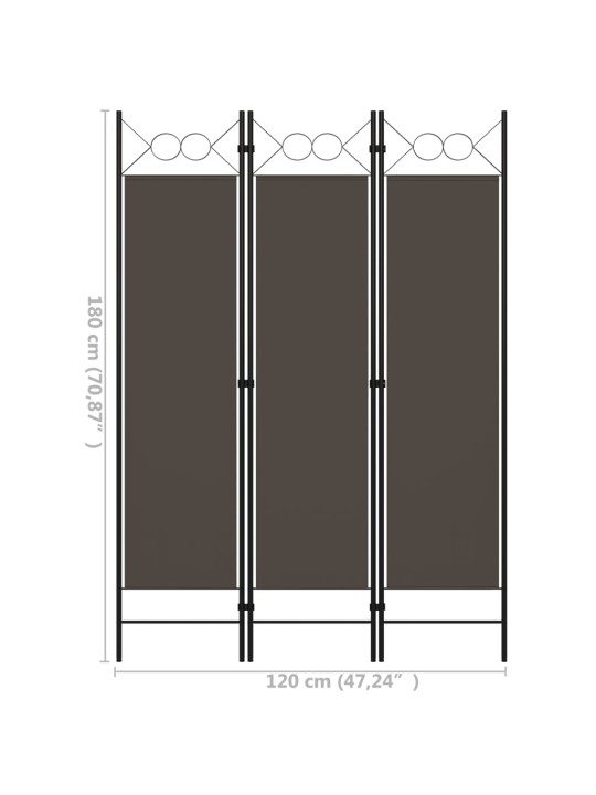 3 paneeliga ruumijagaja, antratsiithall, 120 x 180 cm