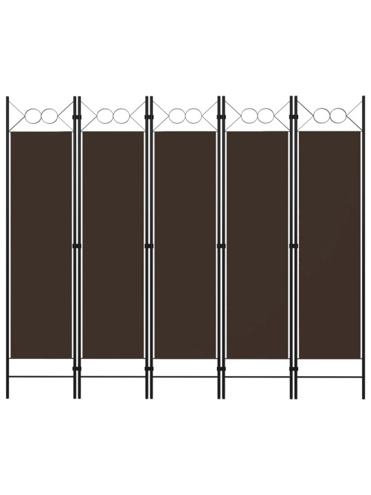 5 paneeliga ruumijagaja, pruun, 200 x 180 cm
