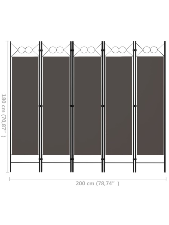 5 paneeliga ruumijagaja, antratsiithall, 200 x 180 cm