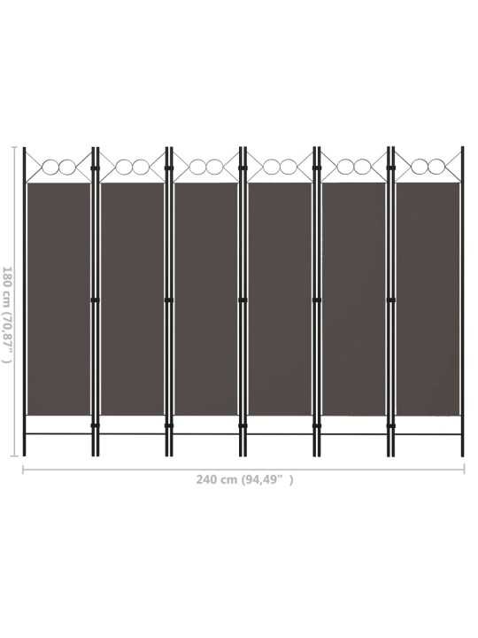 6 paneeliga ruumijagaja, antratsiithall, 240 x 180 cm