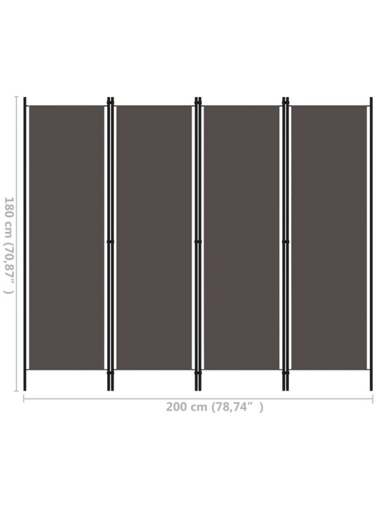 4 paneeliga ruumijagaja, antratsiithall, 200 x 180 cm