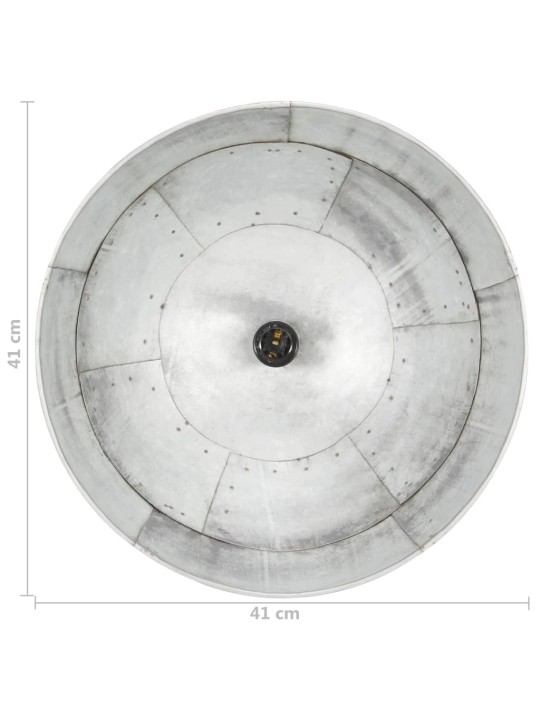 Tööstuslik vanaaegne laelamp 25 w hõbedane, ümmargune 41 cm e27