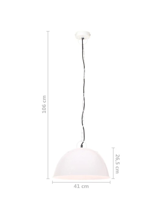 Tööstuslik vanaaegne laelamp 25 w valge, ümmargune 41 cm e27