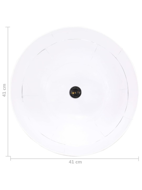 Tööstuslik vanaaegne laelamp 25 w valge, ümmargune 41 cm e27