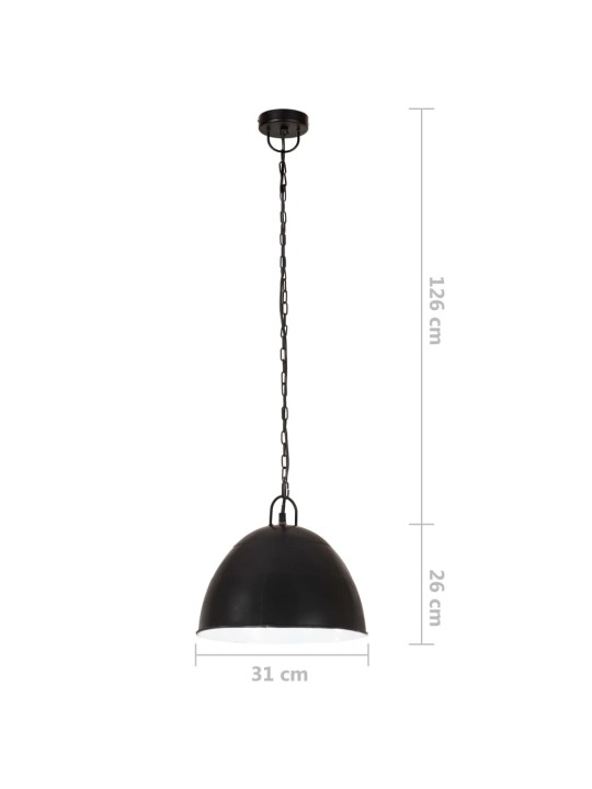 Tööstuslik laelamp 25 w must, ümmargune 31 cm e27