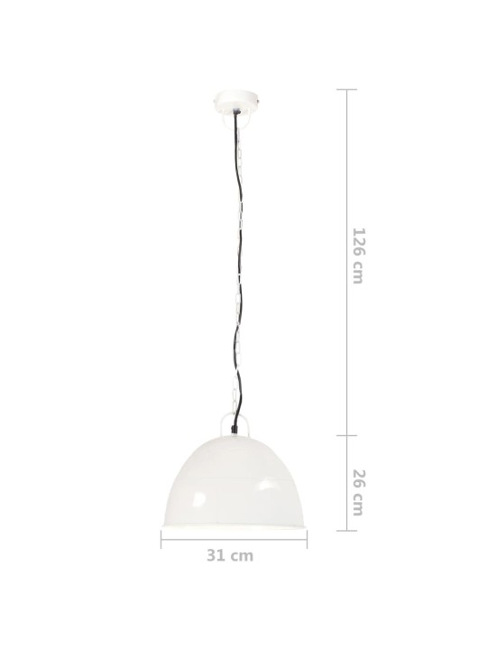 Tööstuslik vanaaegne laelamp 25 w valge, ümmargune 31 cm e27