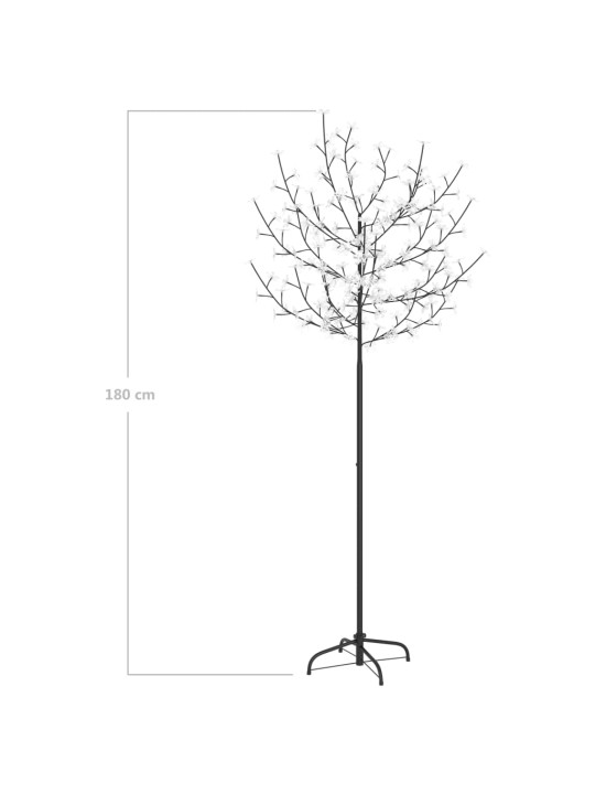 Jõulupuu 200 LEDi, soe valge, kirsiõied 180 cm