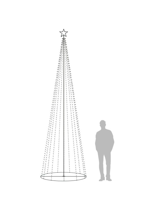 Koonusekujuline jõulupuu 752 värvilist LEDi, 100 x 500 cm