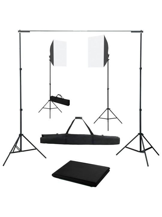 FOTOSTUUDIOKOMPLEKT VALGUSTUSE JA TAUSTAPILDIGA