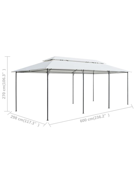 Varikatus, 600 x 298 x 270 cm, valge, 180 g/m²