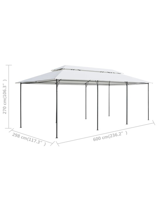 Varikatus kardinatega, 600 x 298 x 270 cm, valge, 180 g/m²