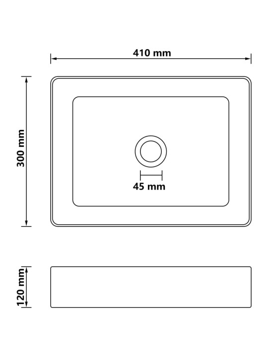 Luksuslik valamu, matt tumesinine, 41 x 30 x 12 cm, keraamiline