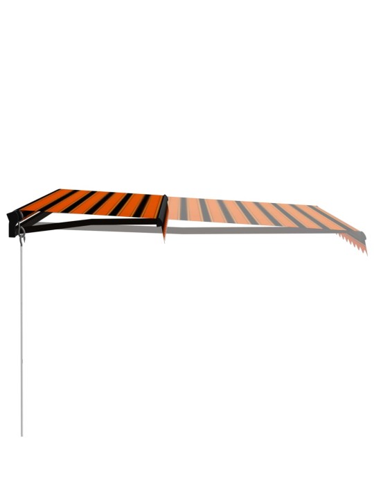 Käsitsi sissetõmmatav varikatus, LED 350x250 cm, oranž ja pruun