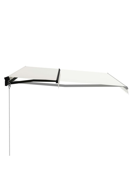 Käsitsi sissetõmmatav varikatus led, 400x300 cm, kreemjasvalge