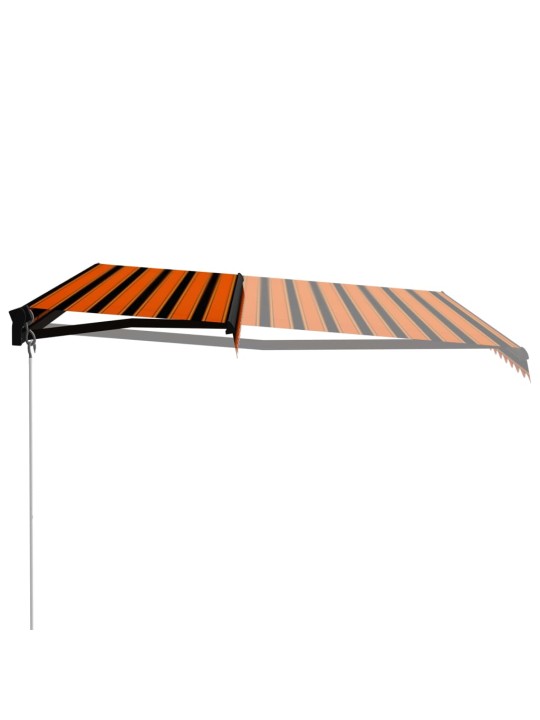 Käsitsi sissetõmmatav varikatus led, 400x300 cm, oranž ja pruun