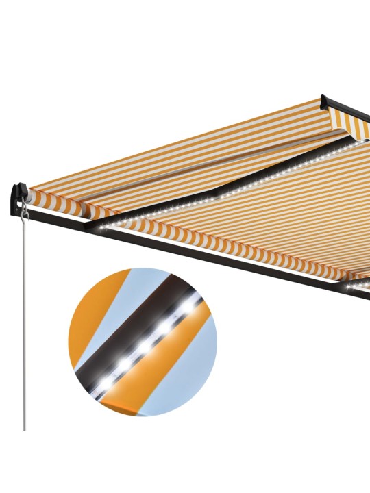 Käsitsi sissetõmmatav varikatus led 600x300 cm kollane ja valge