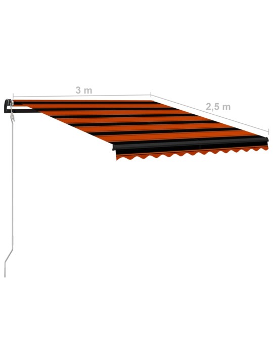 Automaatne sissetõmmatav varikatus 300 x 250 cm, oranž ja pruun