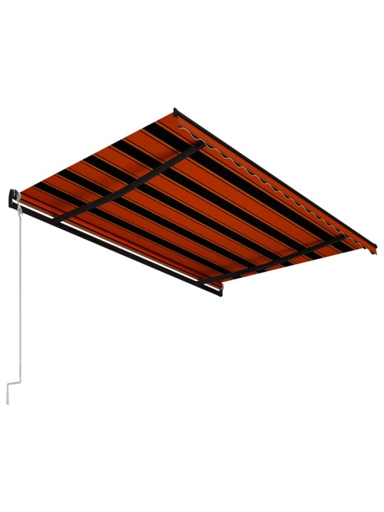 Automaatselt sissetõmmatav varikatus 400x300 cm, oranž ja pruun