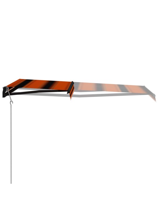 Sissetõmmatav varikatus tuuleandur, LED 300x250 cm oranž+pruun