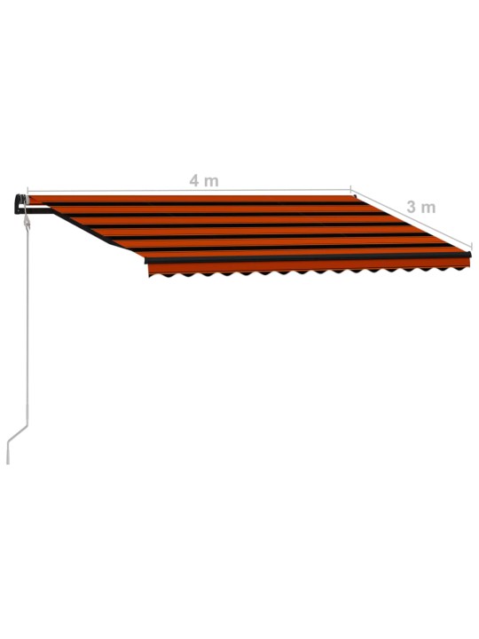 Varikatus, tuuleandur ja led, 400 x 300 cm, oranž ja pruun