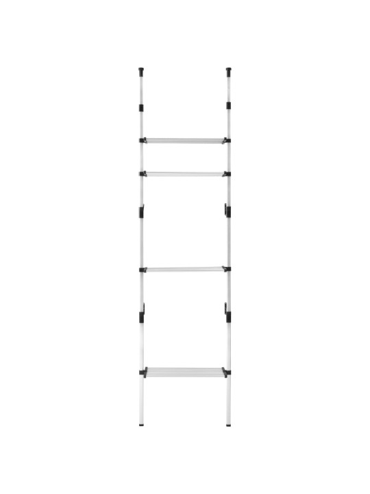 Teleskoopne garderoobisüsteem riiulitega, alumiinium
