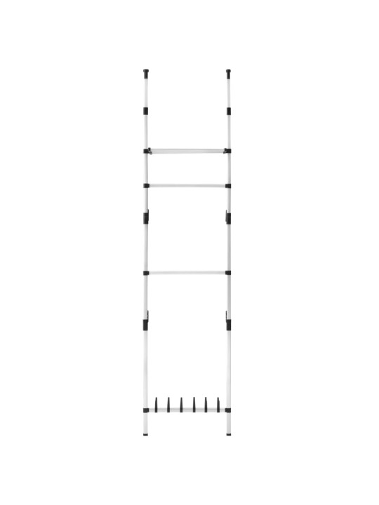 Teleskoopne garderoobisüsteem torude ja riiuliga, alumiinium