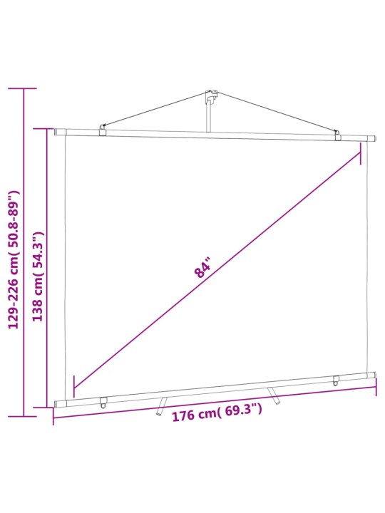 Projektori ekraan statiiviga, 84" 4:3