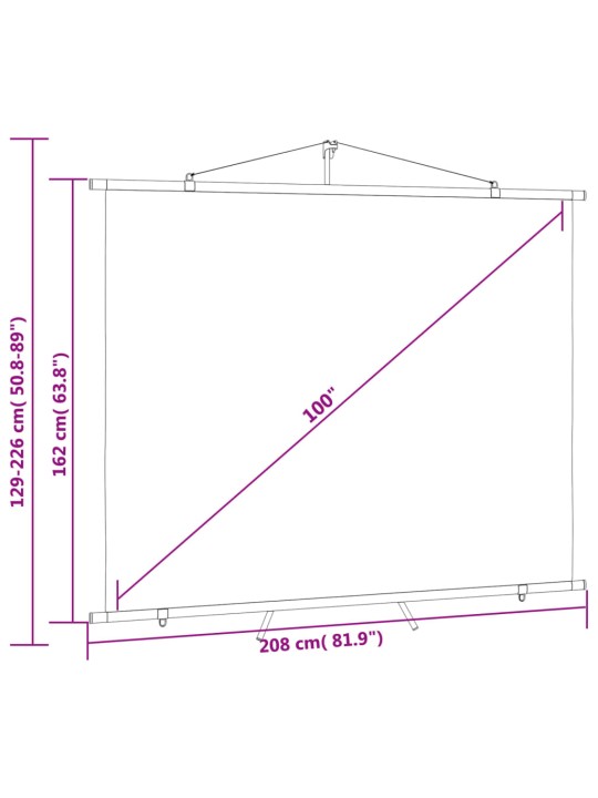 Projektori ekraan statiiviga, 100" 4:3