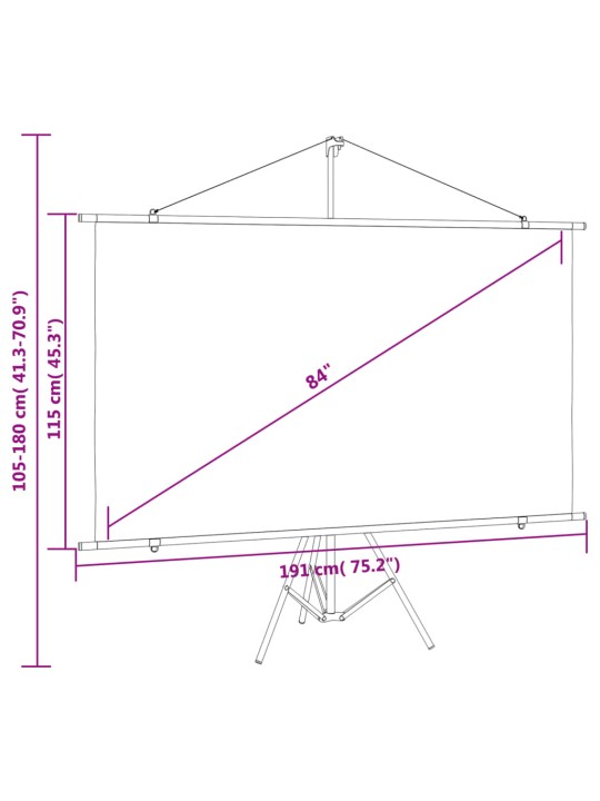 Projektori ekraan statiiviga, 84" 16:9