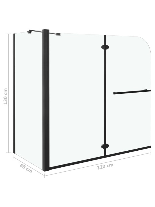 Kahekordselt volditav dušinurk, esg, 120 x 68 x 130 cm, must